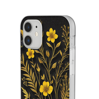 Gold Flowers Flexi Case - Colorwink