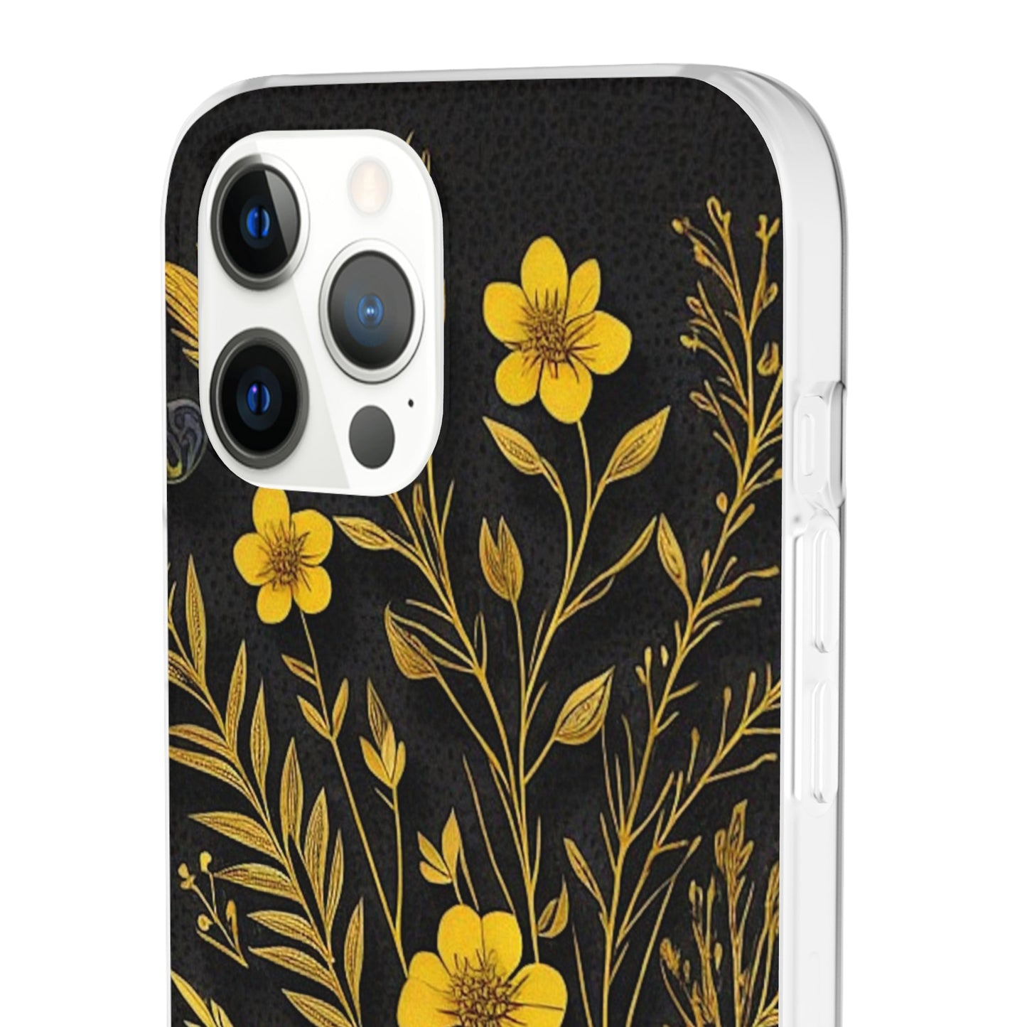 Gold Flowers Flexi Case - Colorwink