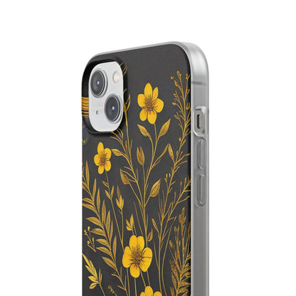 Gold Flowers Flexi Case - Colorwink