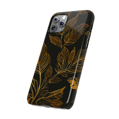 Golden Leaf Pattern Slim Phone Case - Colorwink