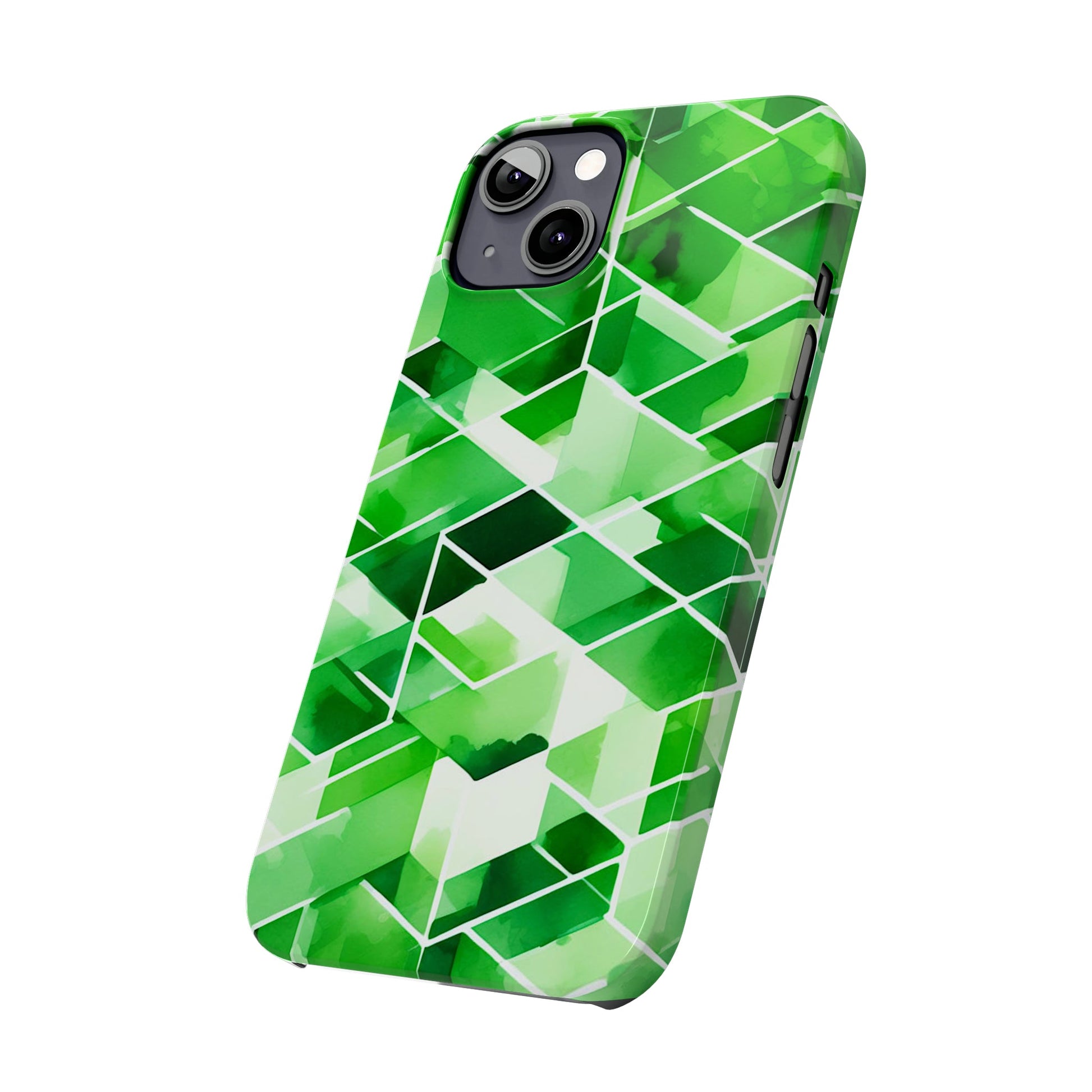 Green Abstract Tiles Slim Phone Case - Colorwink