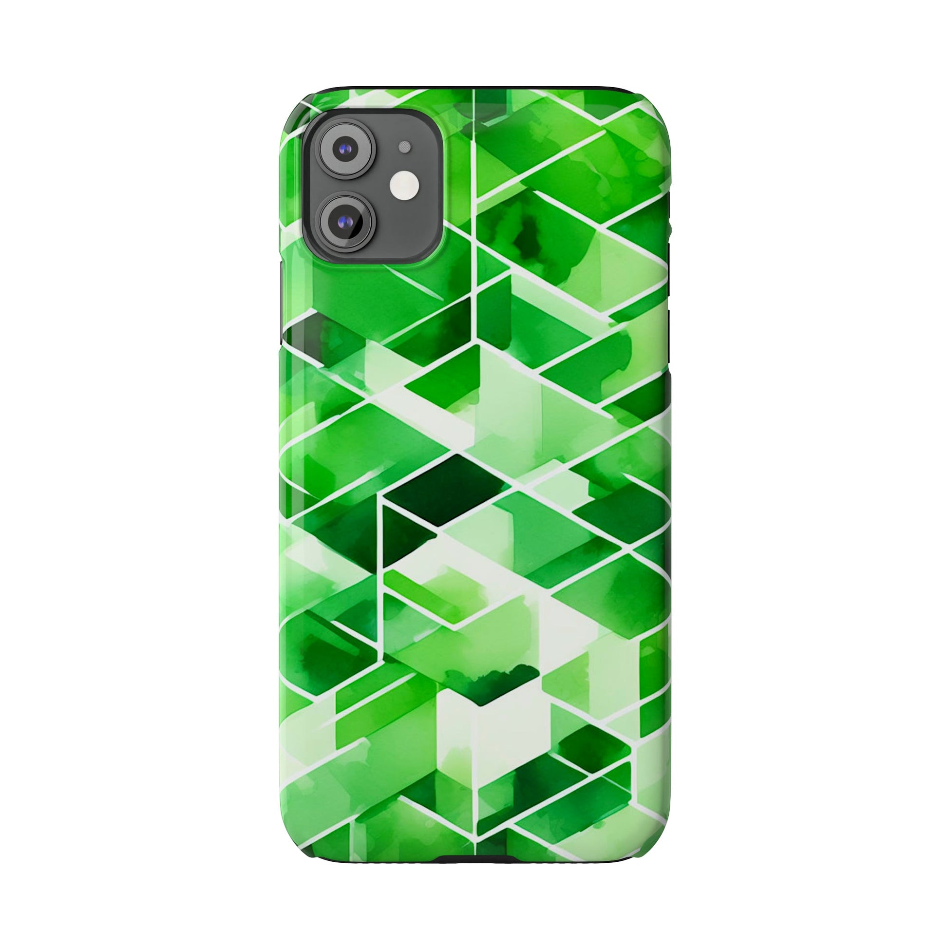 Green Abstract Tiles Slim Phone Case - Colorwink