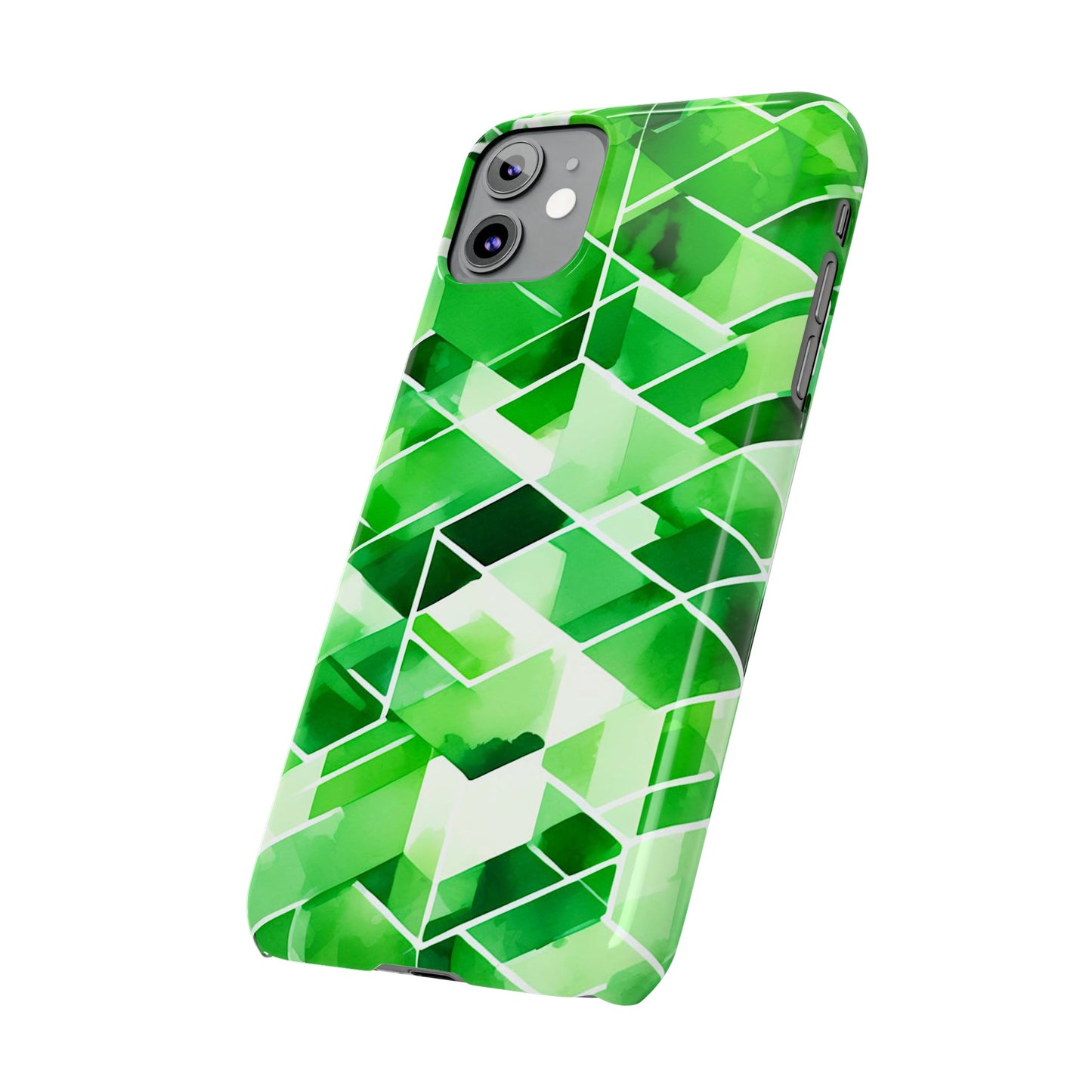 Green Abstract Tiles Slim Phone Case - Colorwink