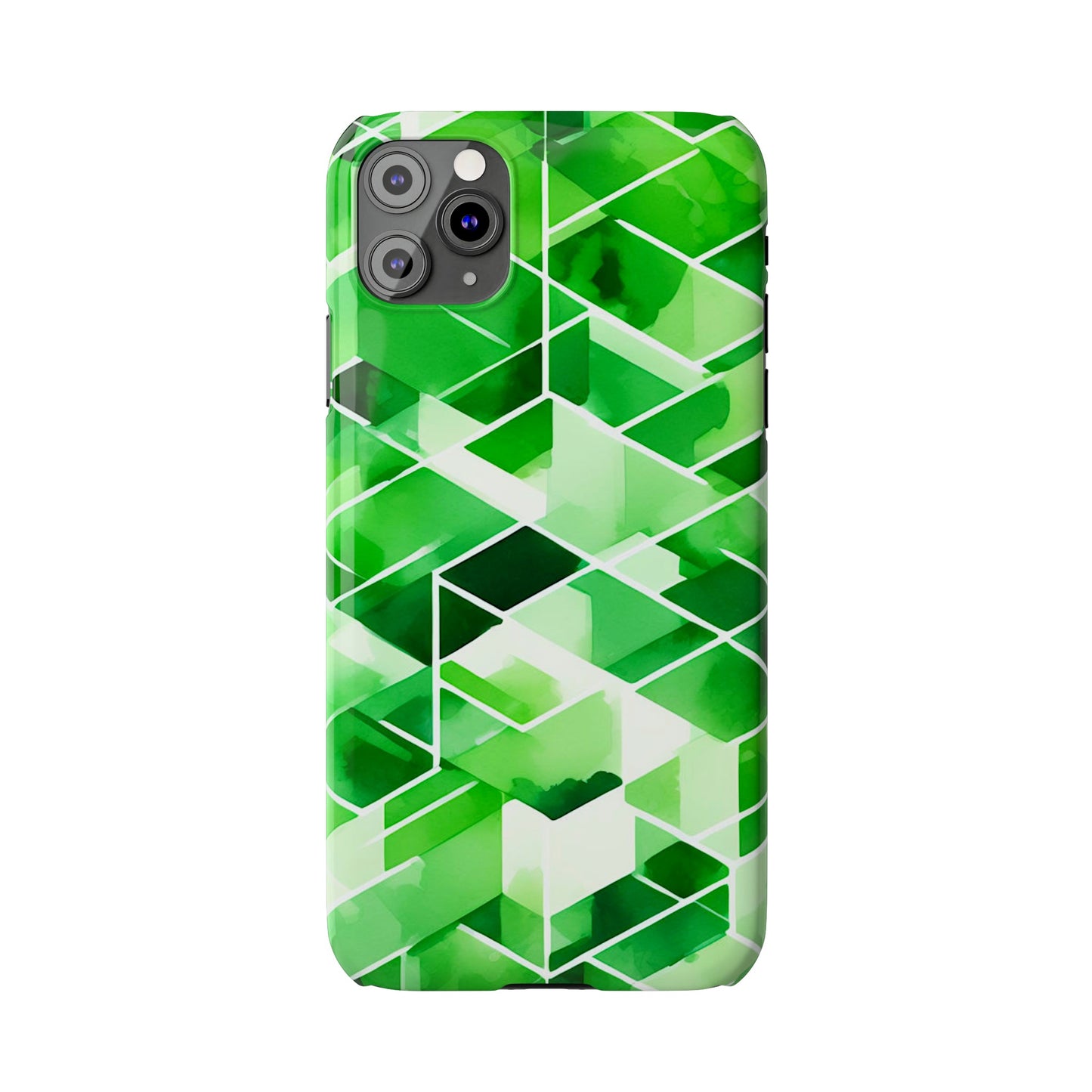 Green Abstract Tiles Slim Phone Case - Colorwink