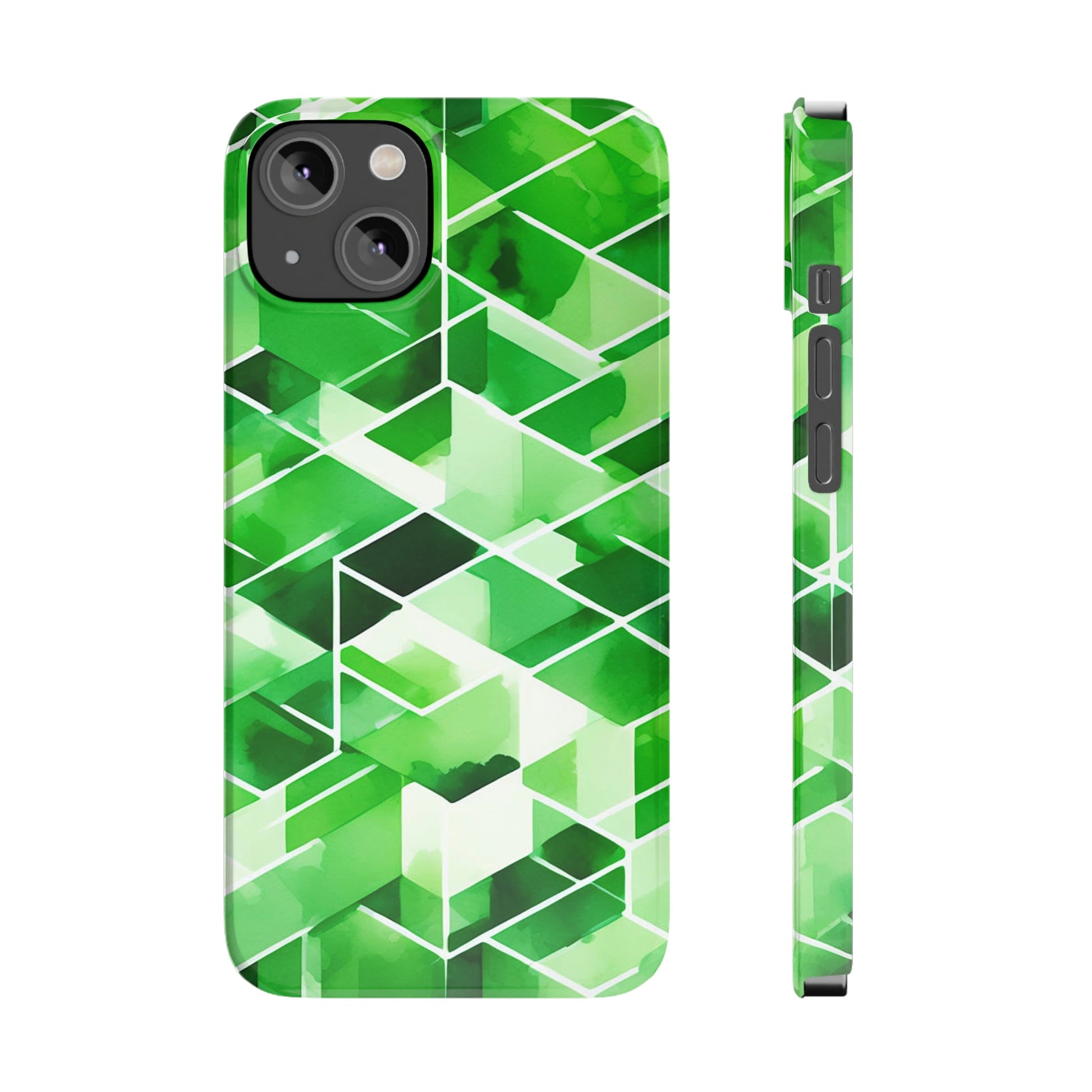 Green Abstract Tiles Slim Phone Case - Colorwink