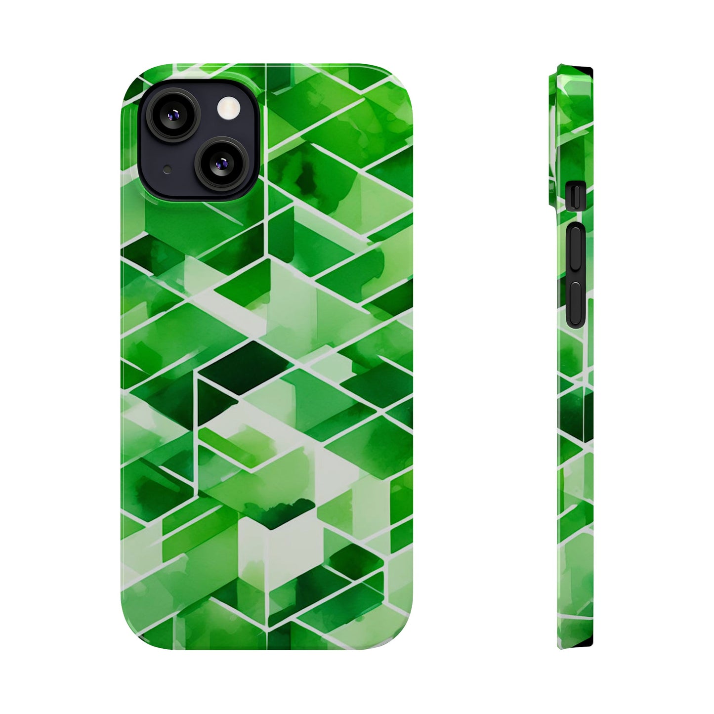 Green Abstract Tiles Slim Phone Case - Colorwink