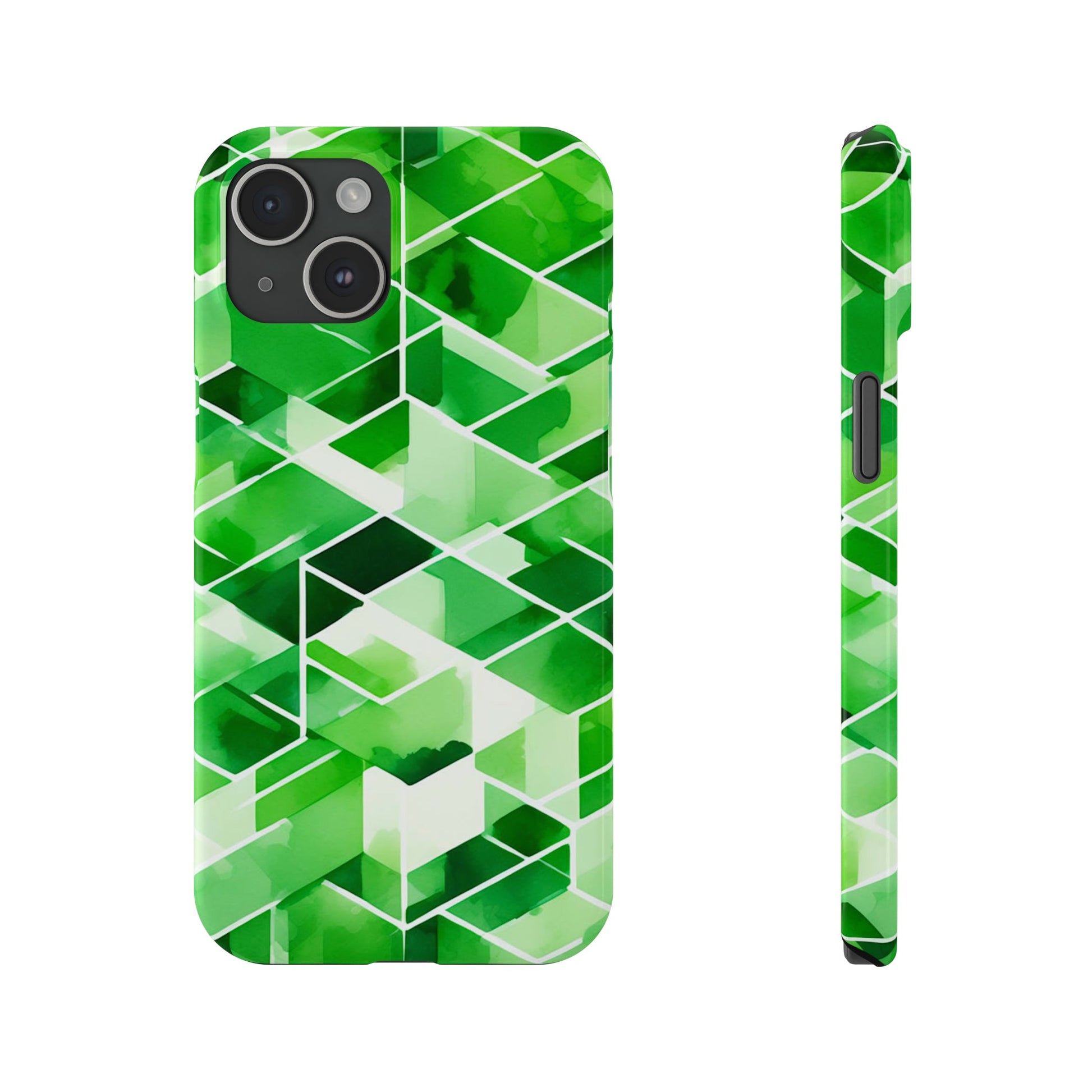 Green Abstract Tiles Slim Phone Case - Colorwink