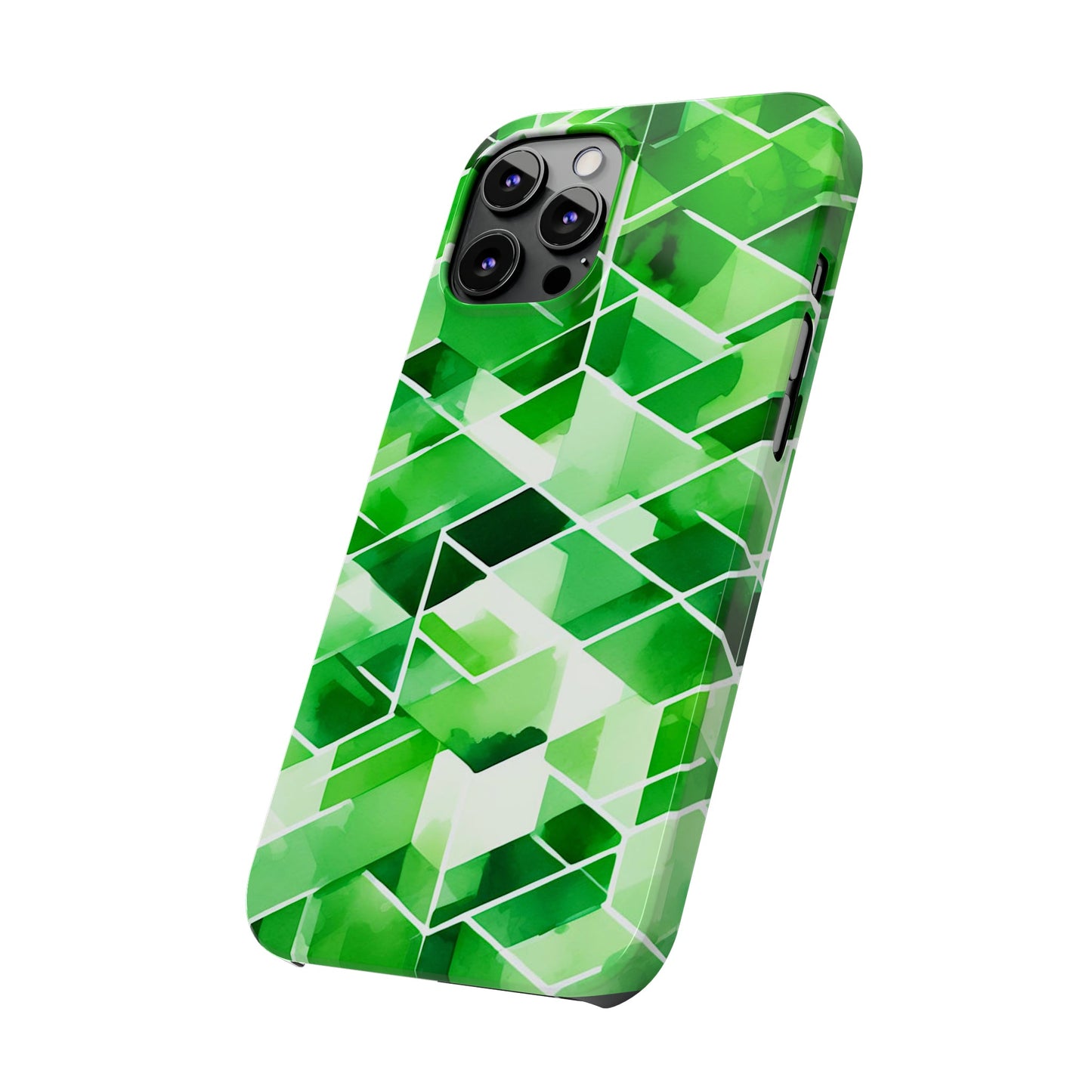 Green Abstract Tiles Slim Phone Case - Colorwink