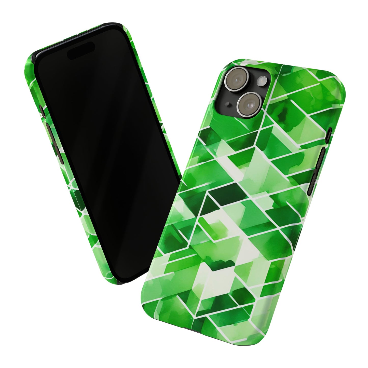 Green Abstract Tiles Slim Phone Case - Colorwink