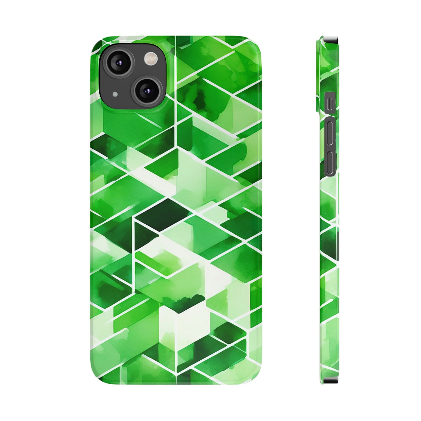 Green Abstract Tiles Slim Phone Case - Colorwink