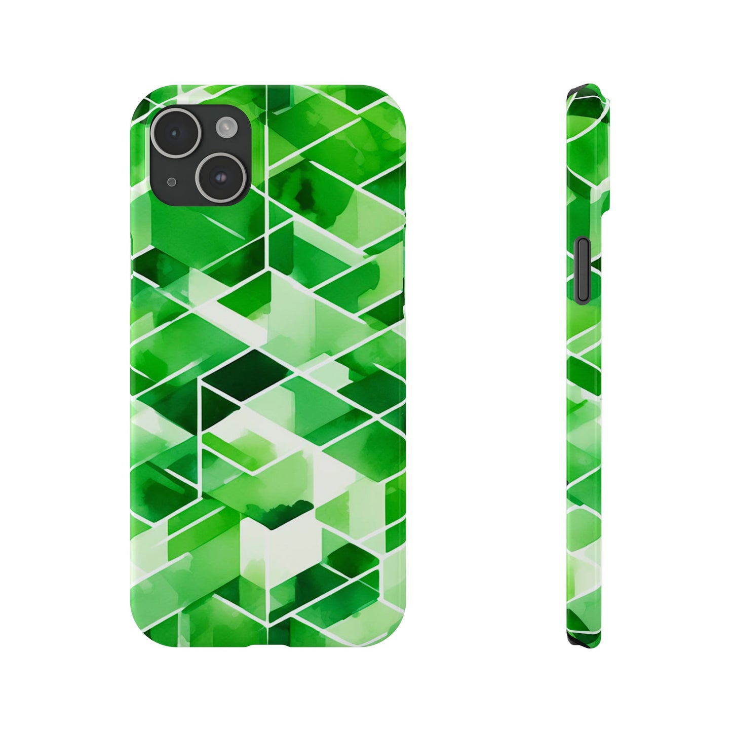 Green Abstract Tiles Slim Phone Case - Colorwink