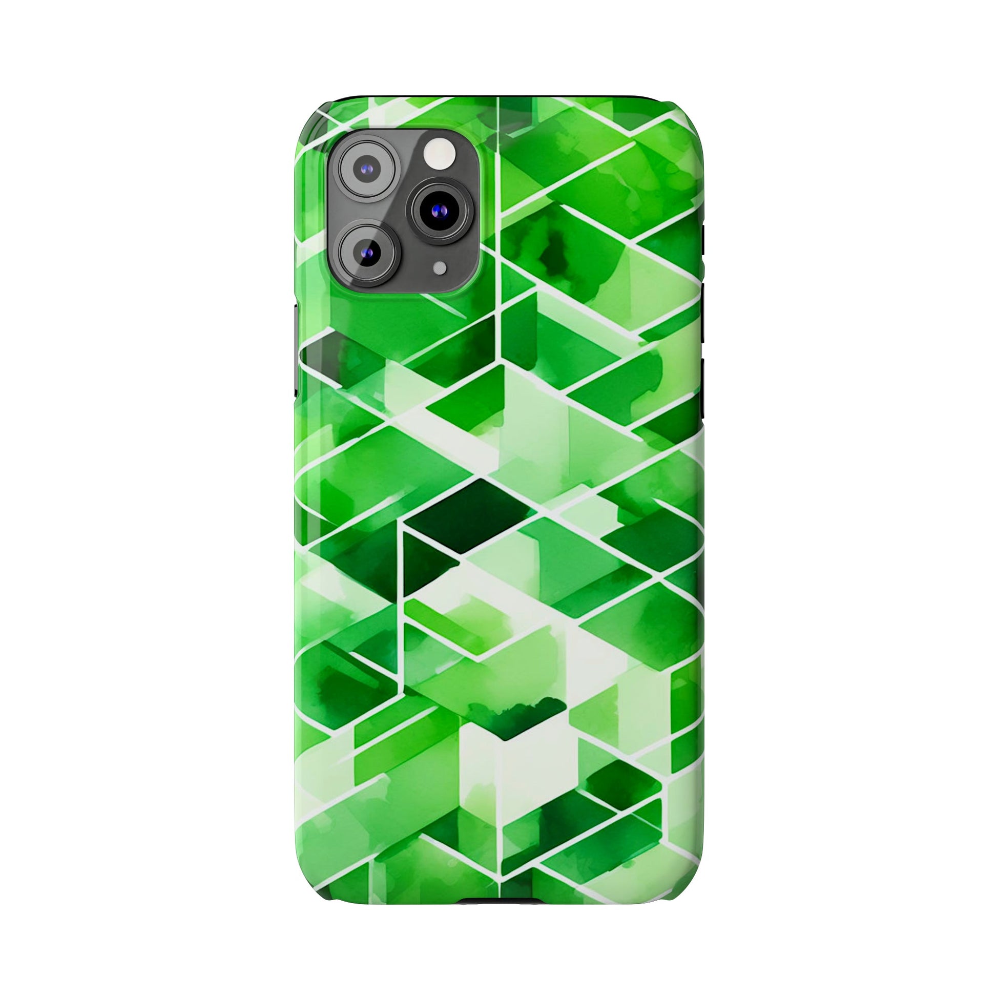 Green Abstract Tiles Slim Phone Case - Colorwink