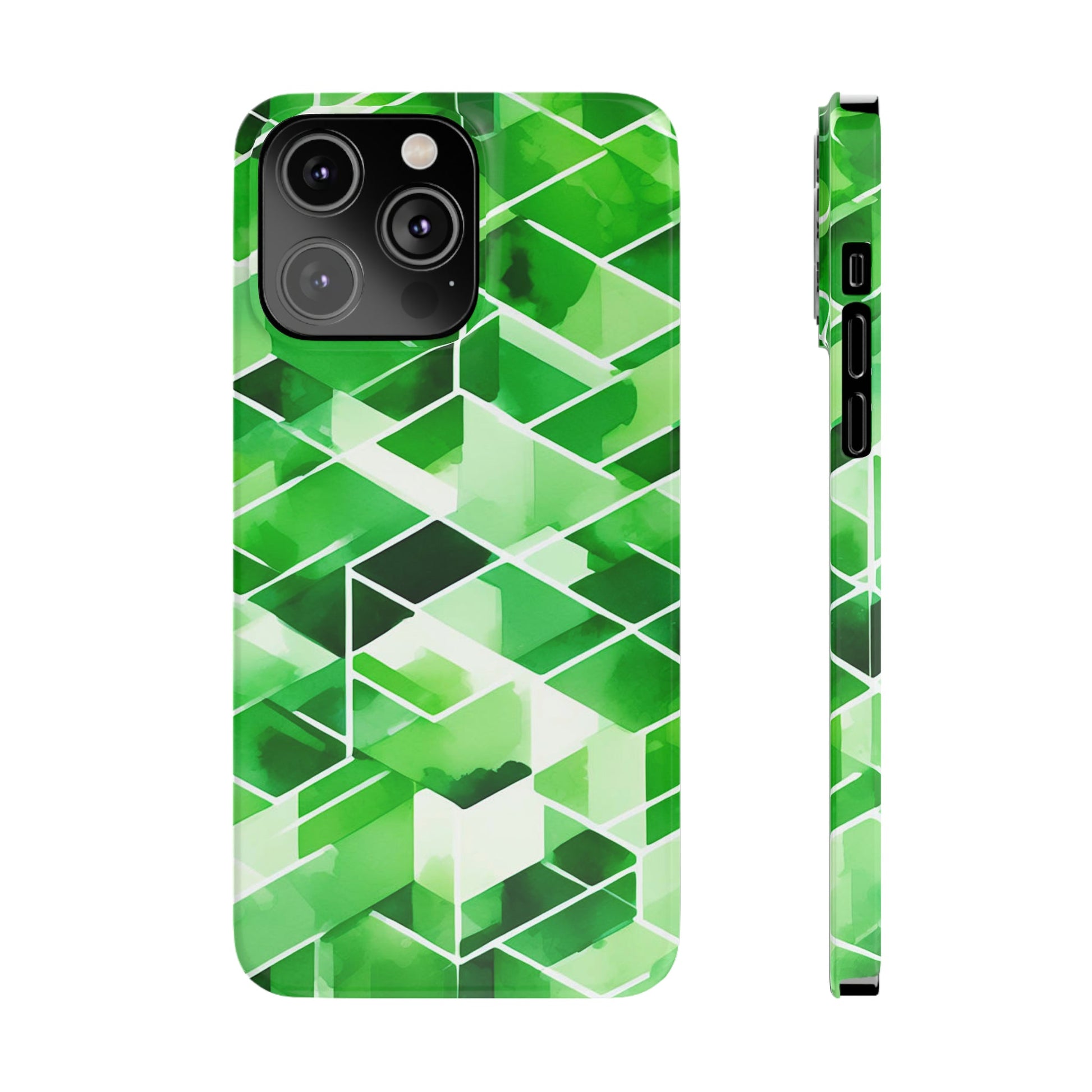 Green Abstract Tiles Slim Phone Case - Colorwink