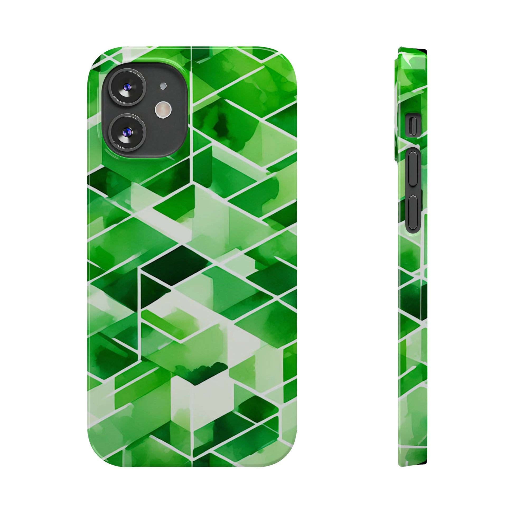 Green Abstract Tiles Slim Phone Case - Colorwink