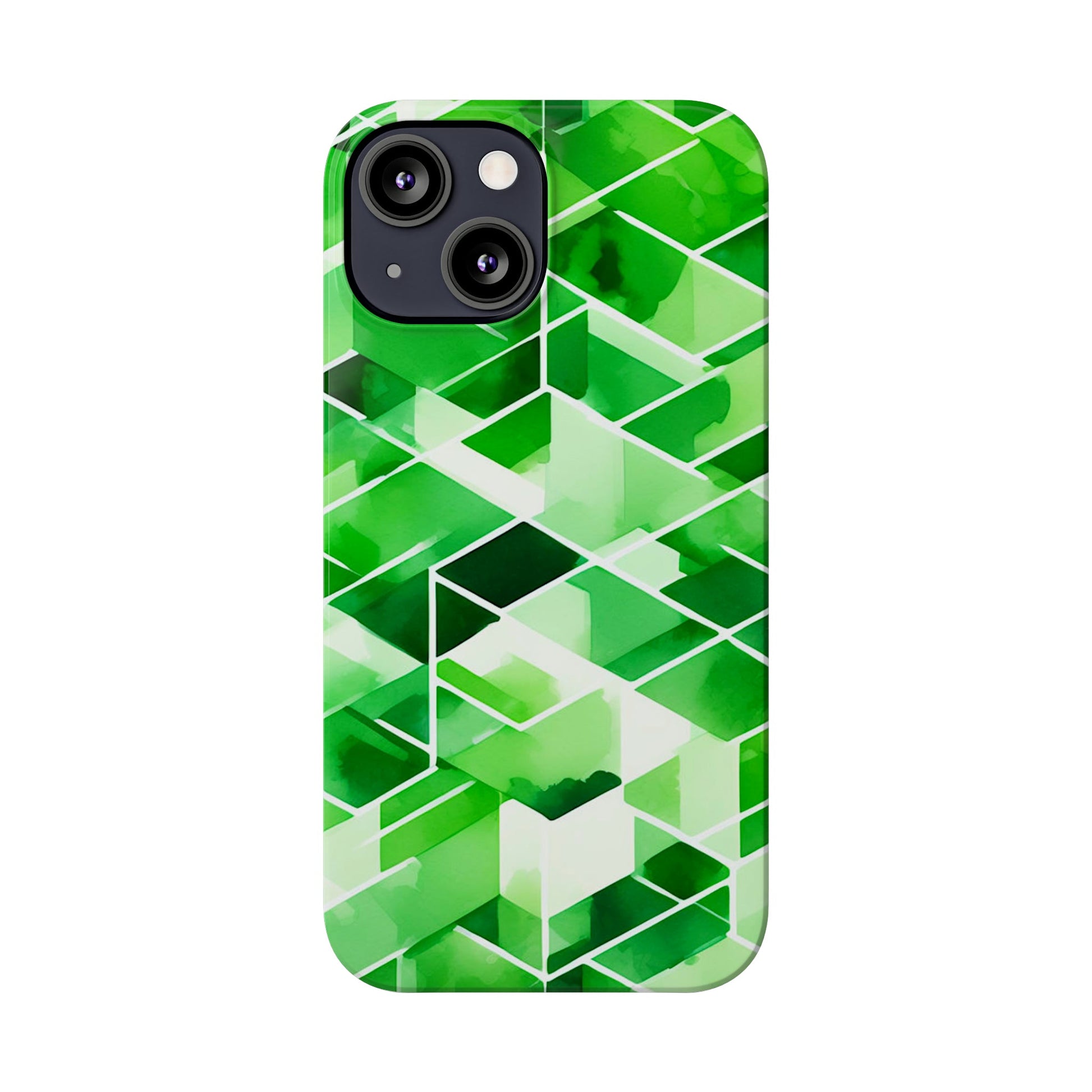 Green Abstract Tiles Slim Phone Case - Colorwink