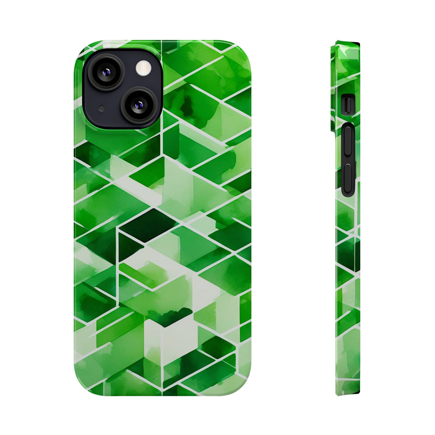 Green Abstract Tiles Slim Phone Case - Colorwink