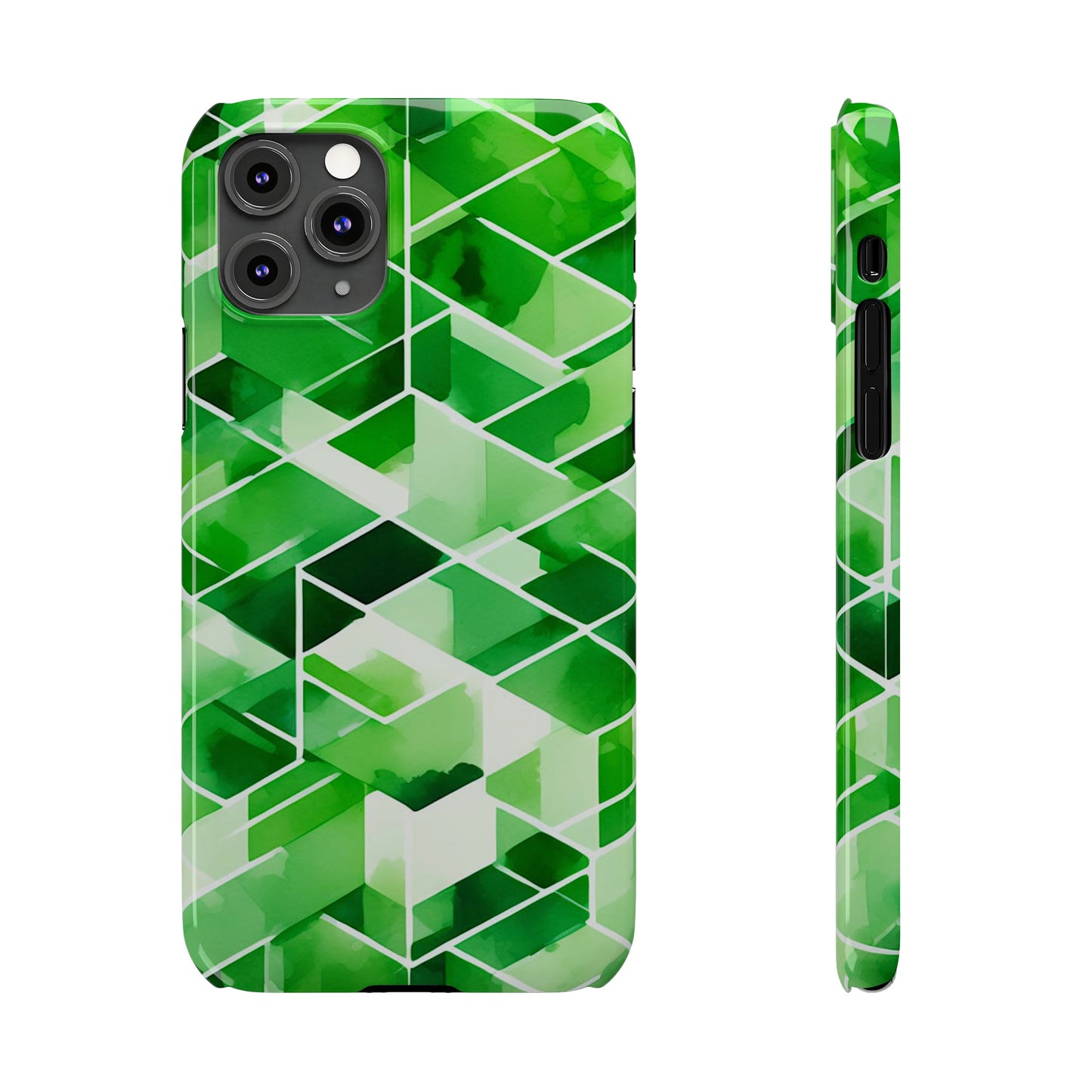 Green Abstract Tiles Slim Phone Case - Colorwink