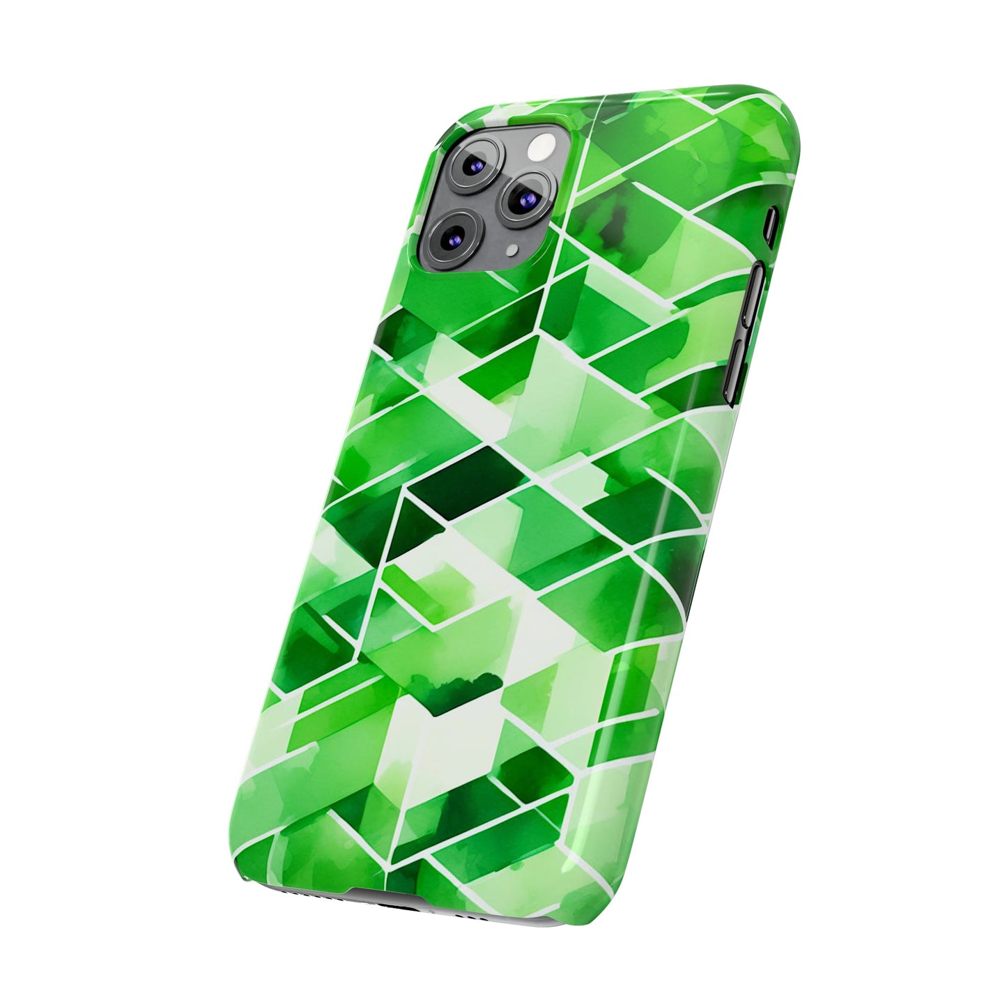 Green Abstract Tiles Slim Phone Case - Colorwink