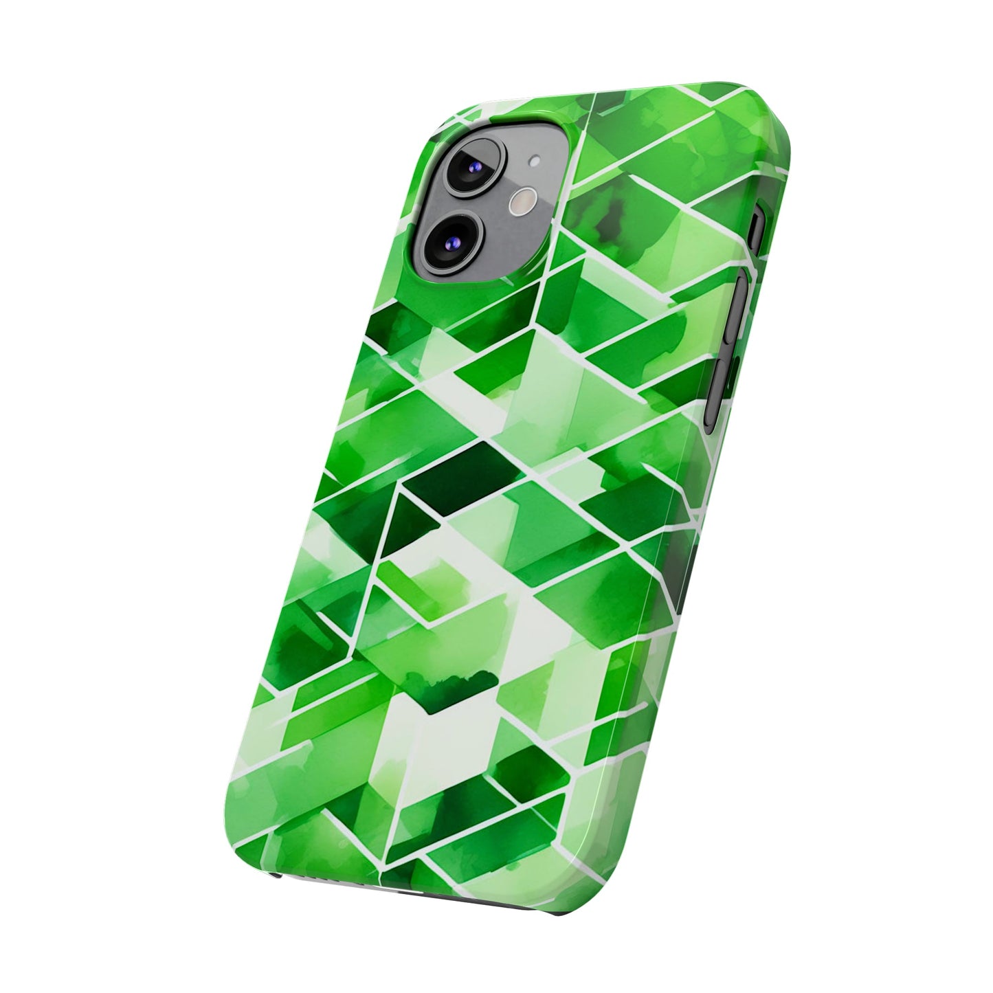 Green Abstract Tiles Slim Phone Case - Colorwink