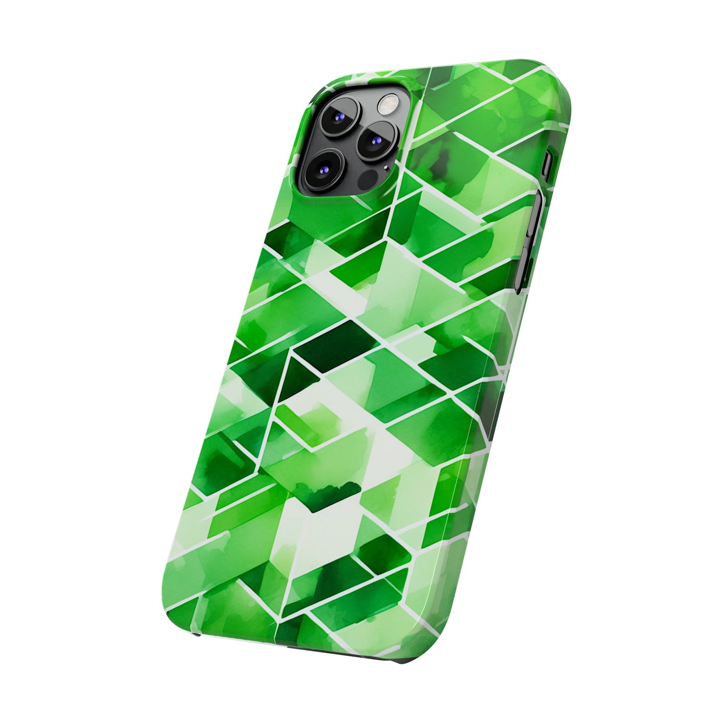 Green Abstract Tiles Slim Phone Case - Colorwink