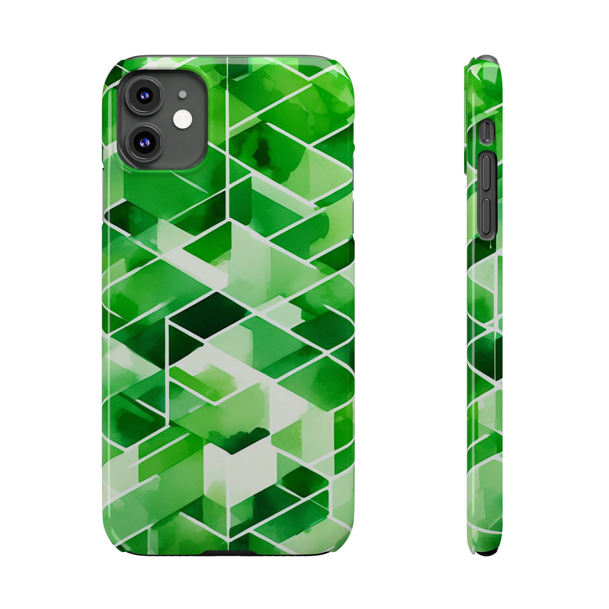 Green Abstract Tiles Slim Phone Case - Colorwink