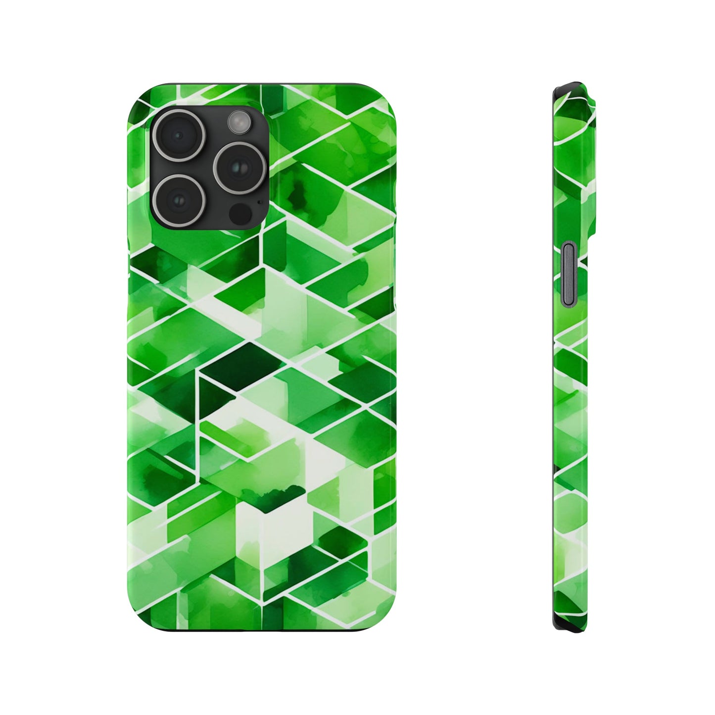 Green Abstract Tiles Slim Phone Case - Colorwink