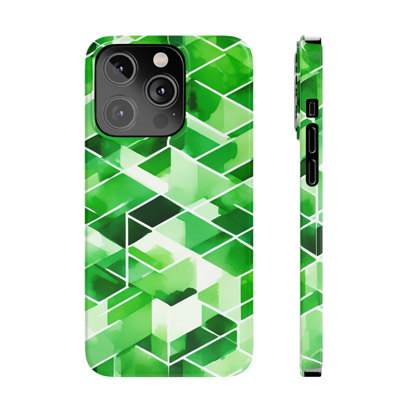 Green Abstract Tiles Slim Phone Case - Colorwink