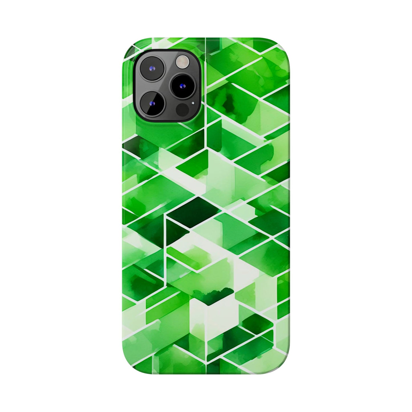 Green Abstract Tiles Slim Phone Case - Colorwink