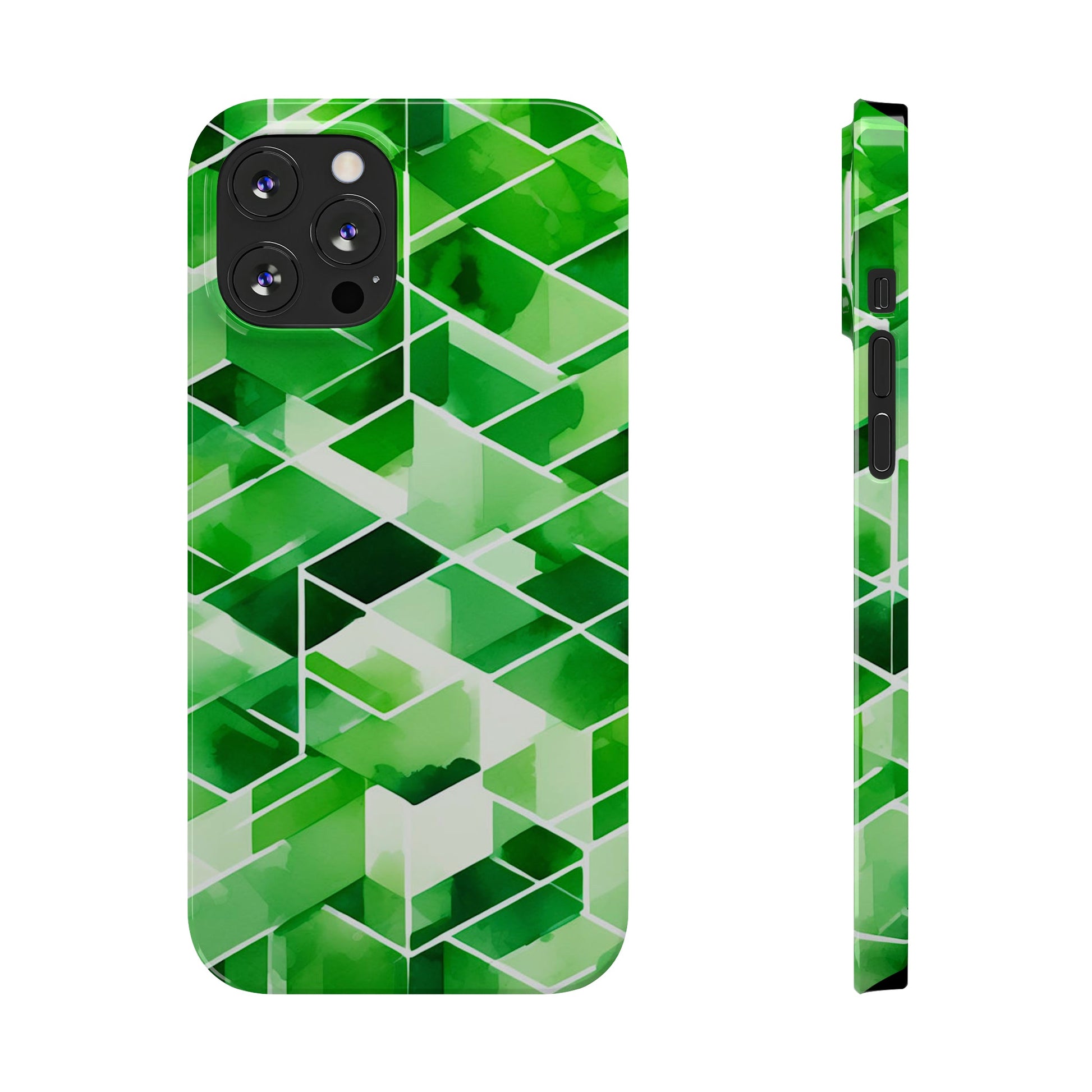 Green Abstract Tiles Slim Phone Case - Colorwink