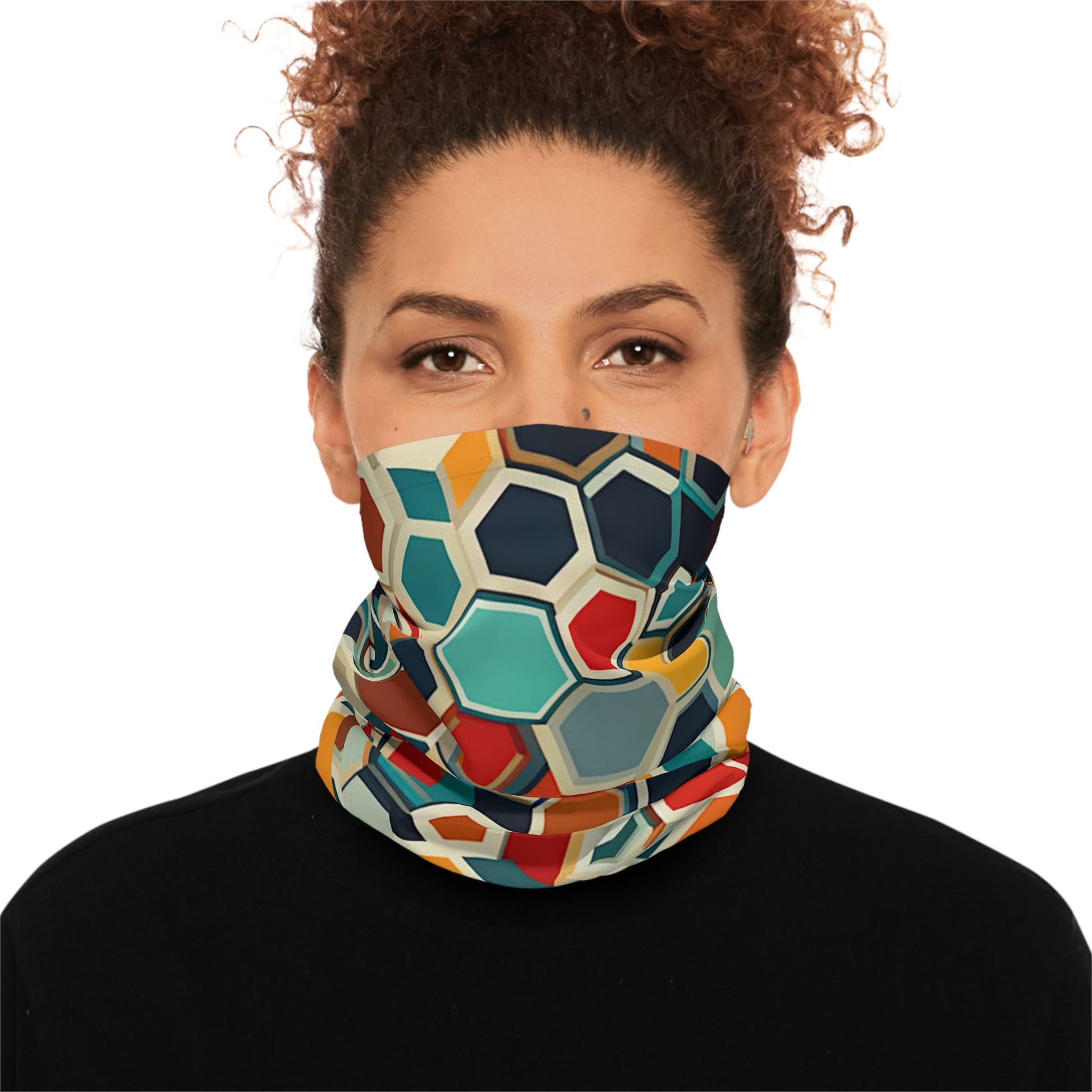 Hexagon Pattern Neck Gaiter - Colorwink