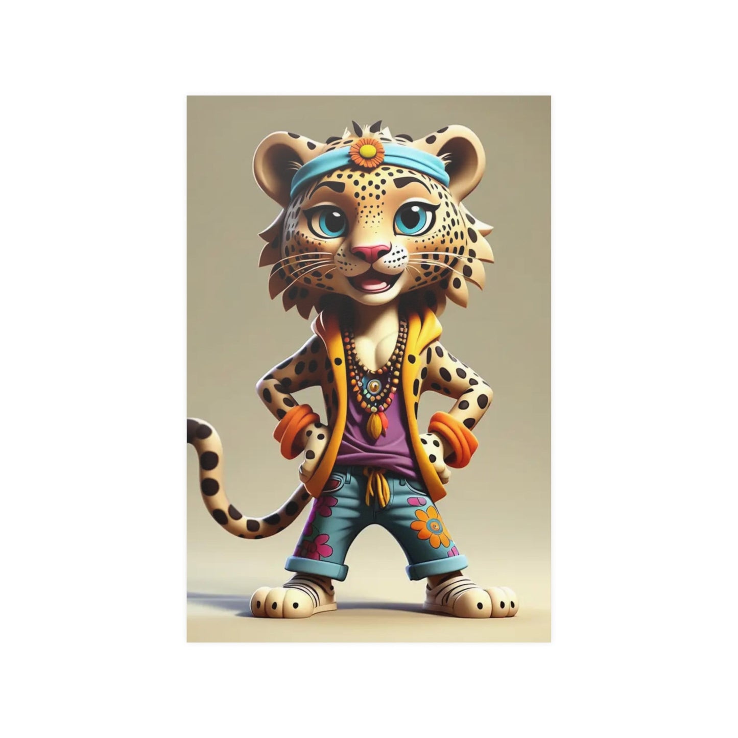 Hipster Cheetah Poster - Colorwink