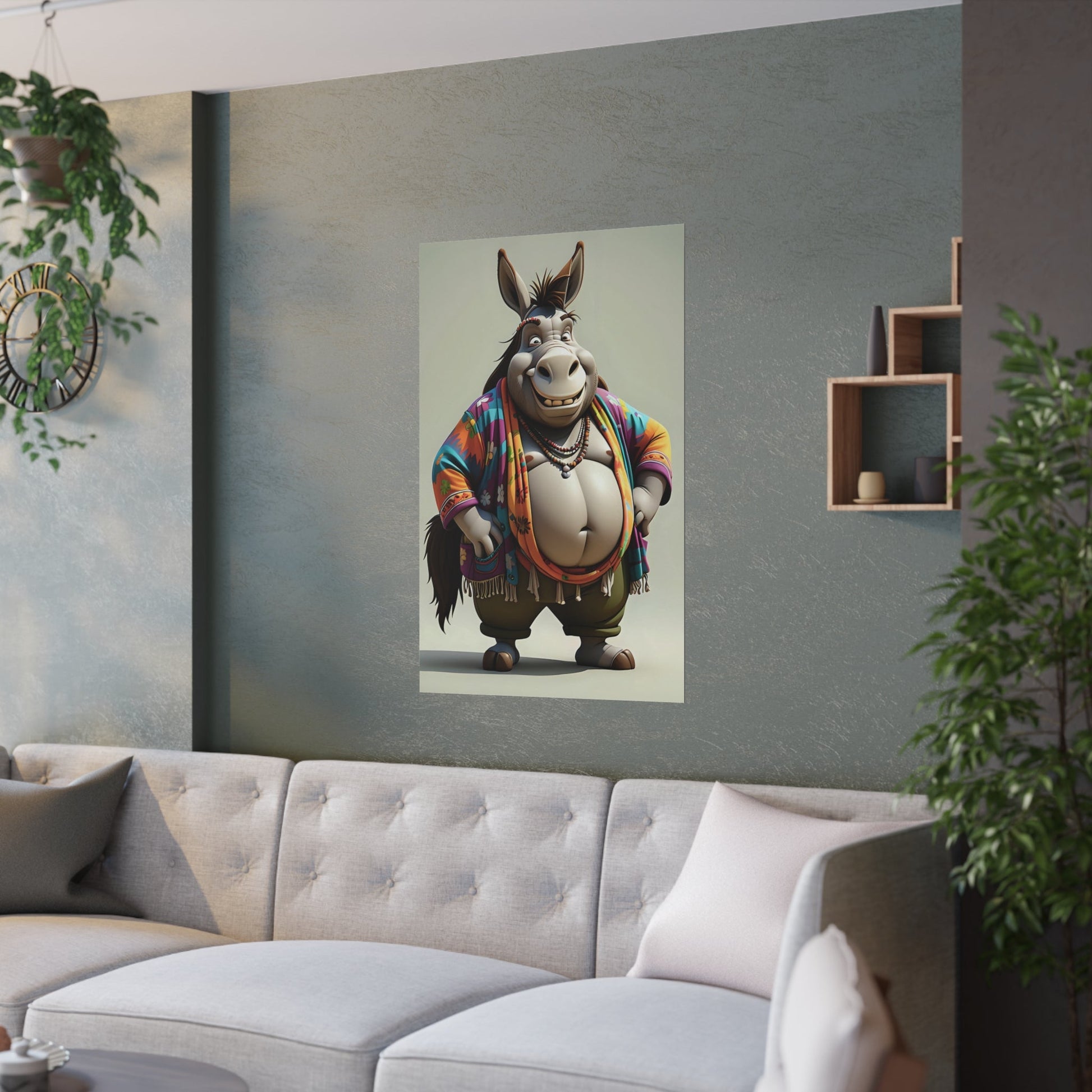 Hipster Donkey Poster - Colorwink