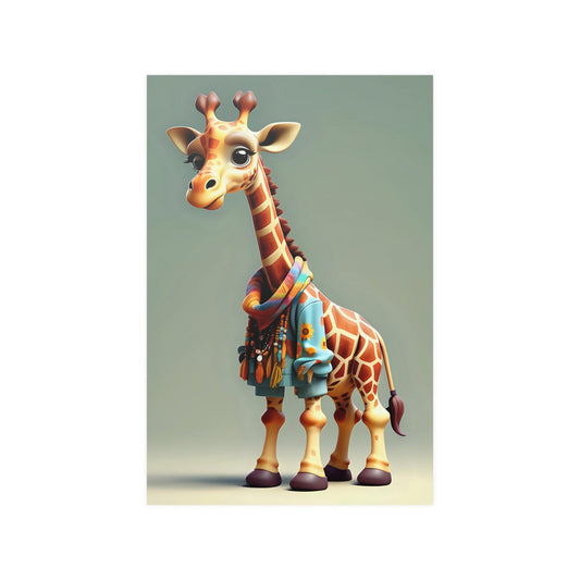 Hipster Giraffe Poster - Colorwink