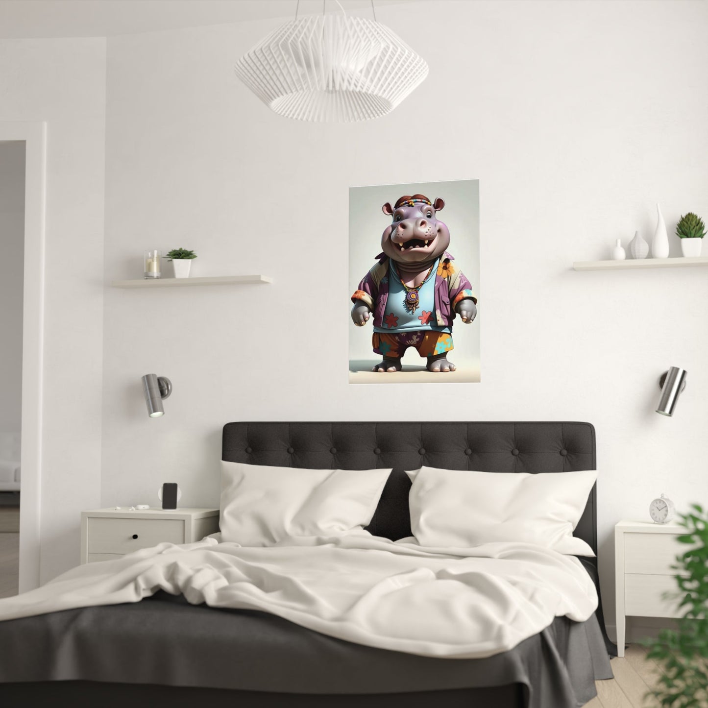 Hipster Hippo Poster - Colorwink