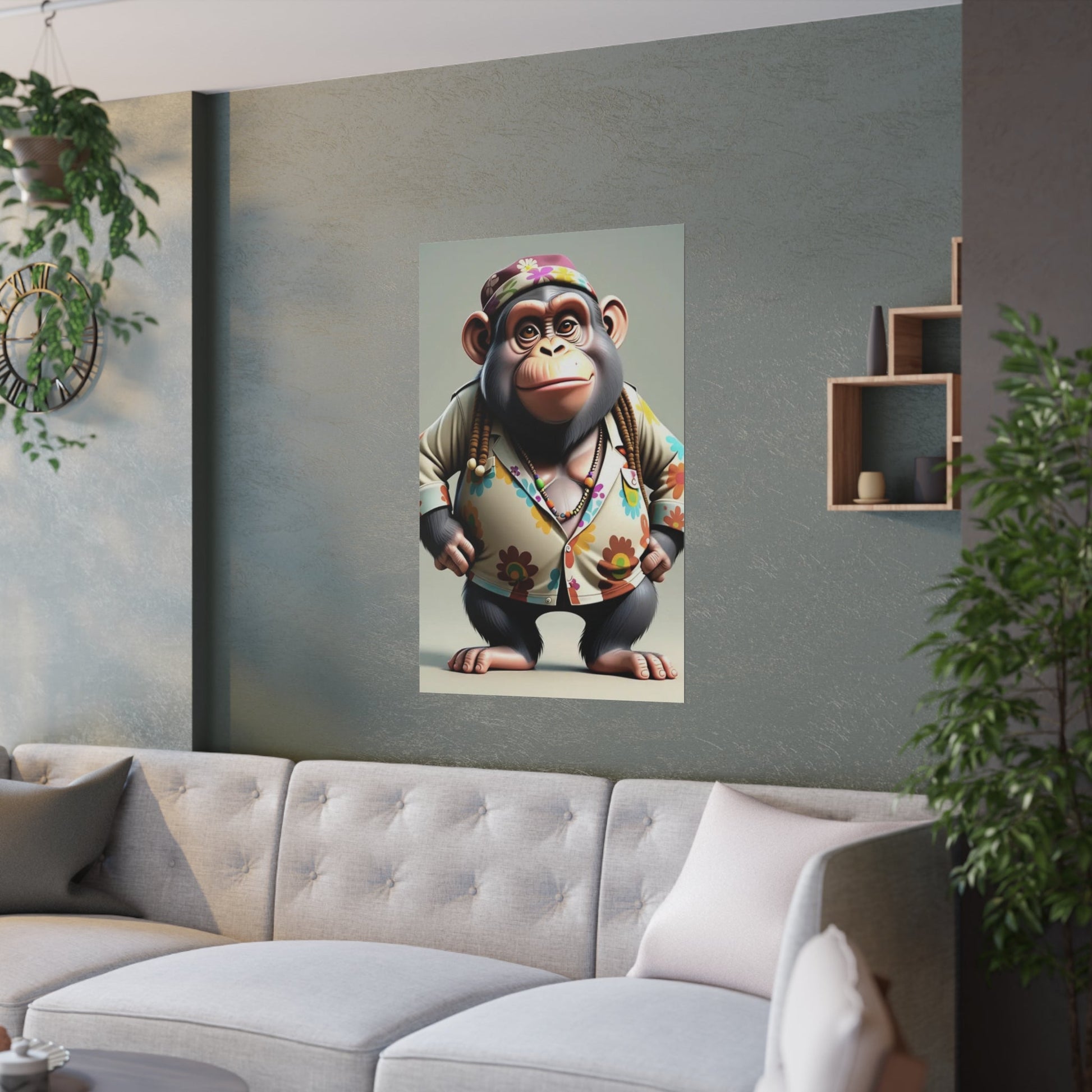 Hipster Monkey Poster - Colorwink