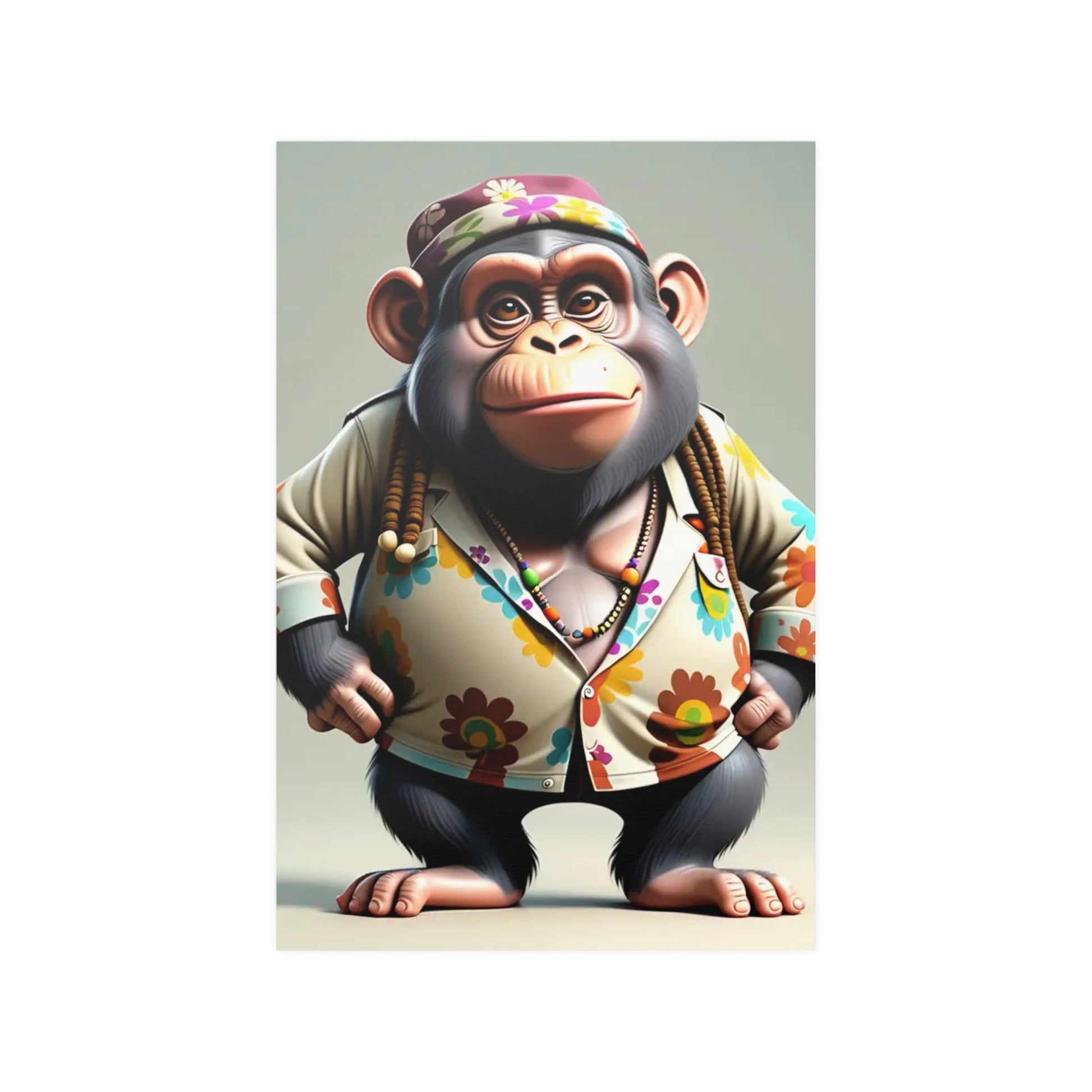 Hipster Monkey Poster - Colorwink