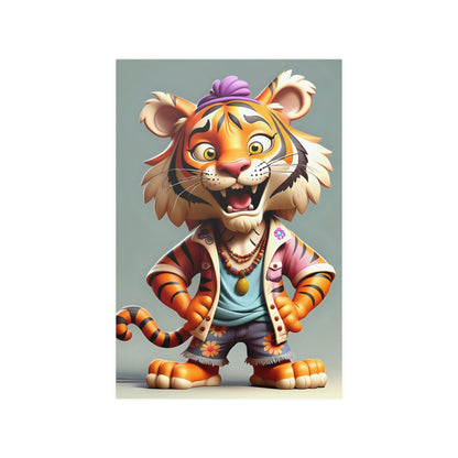 Hipster Tiger Poster - Colorwink