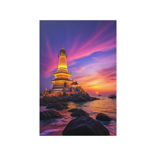 Lighthouse Temple Poster - Colorwink