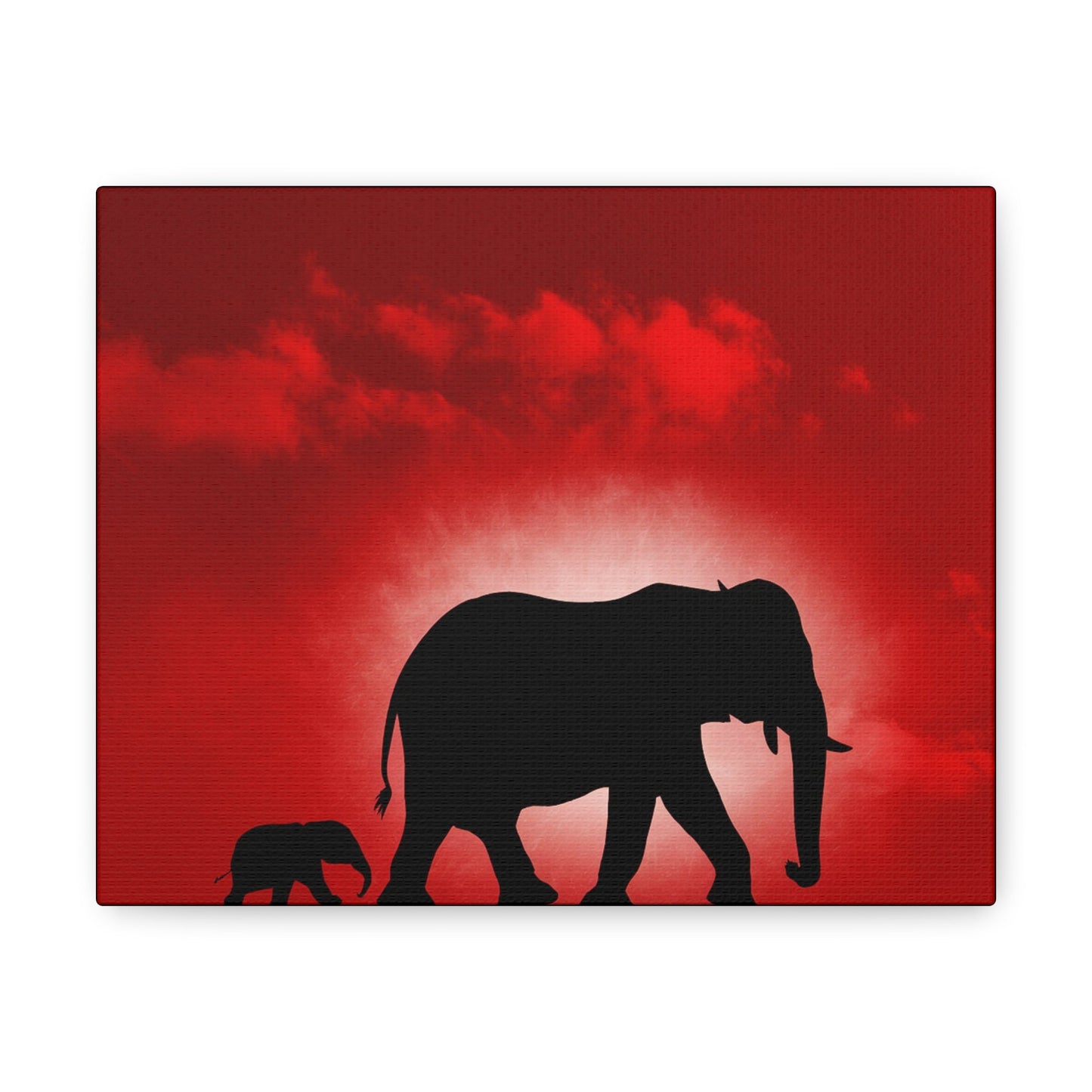 Mama Elephant Art Canvas - Colorwink