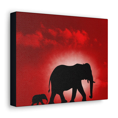 Mama Elephant Art Canvas - Colorwink