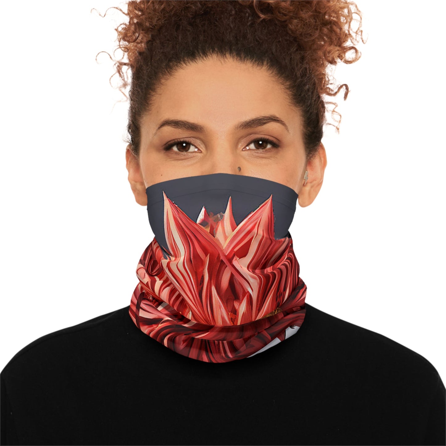 Maroon Flower Neck Gaiter - Colorwink