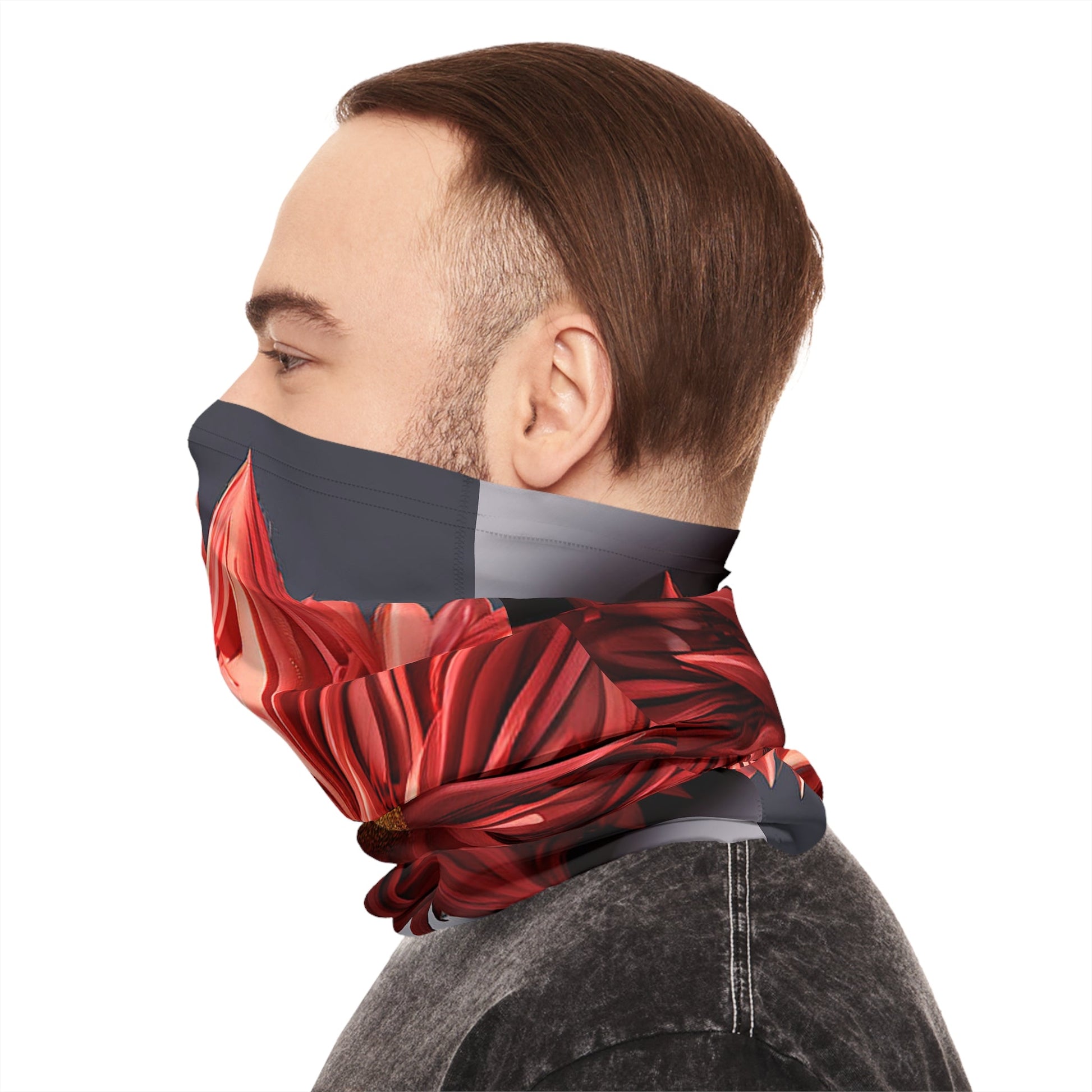 Maroon Flower Neck Gaiter - Colorwink