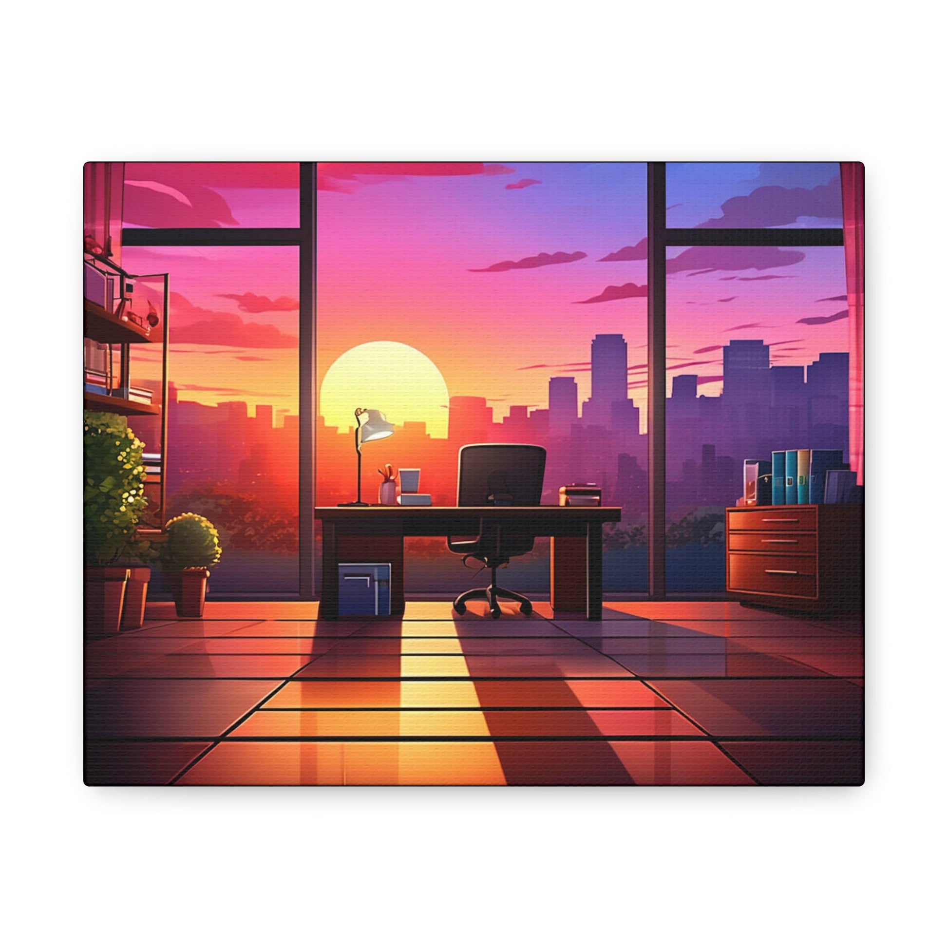 Meditative Workplace Canvas - Colorwink