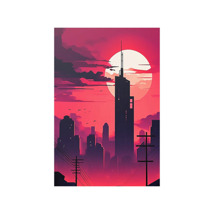 Mist covered city-scape Poster - Colorwink