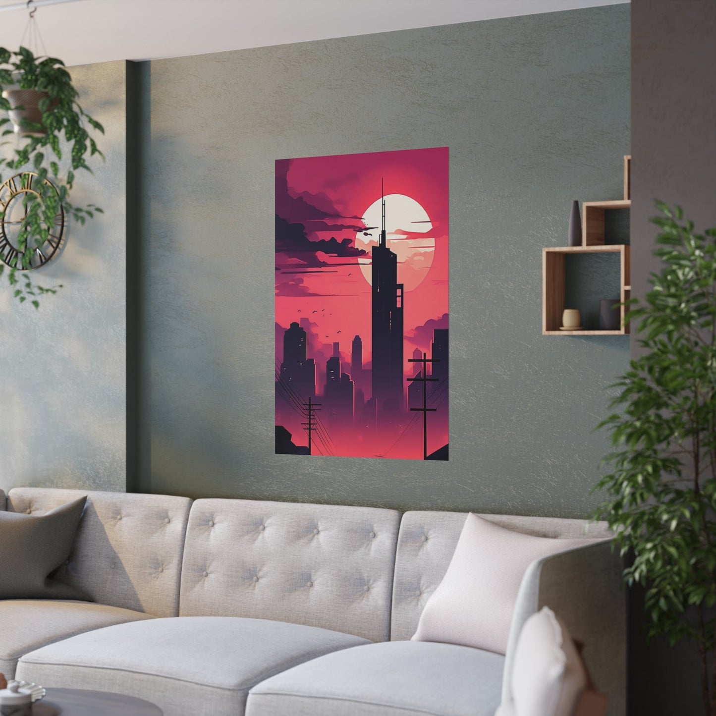 Mist covered city-scape Poster - Colorwink