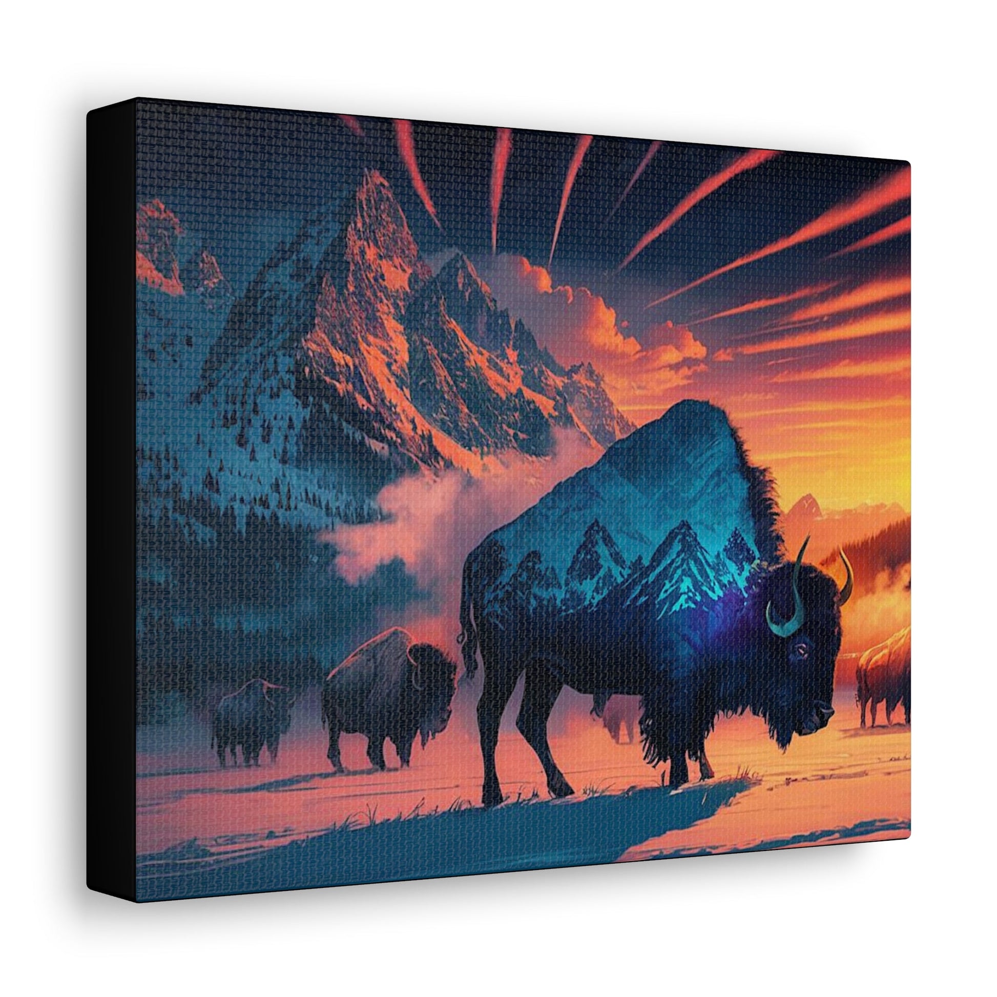 Montana Bison Art Canvas - Colorwink