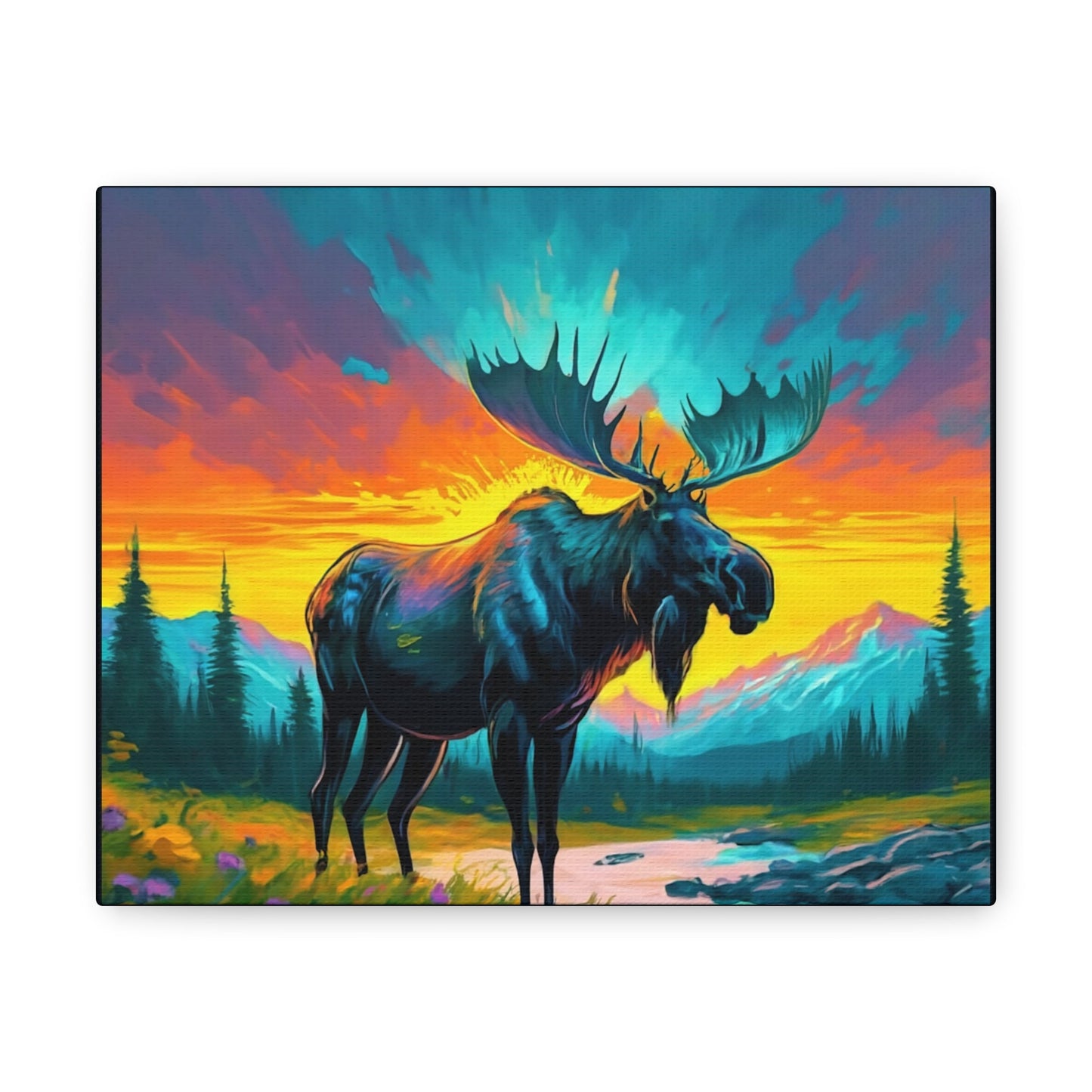 Moose Art Canvas - Colorwink