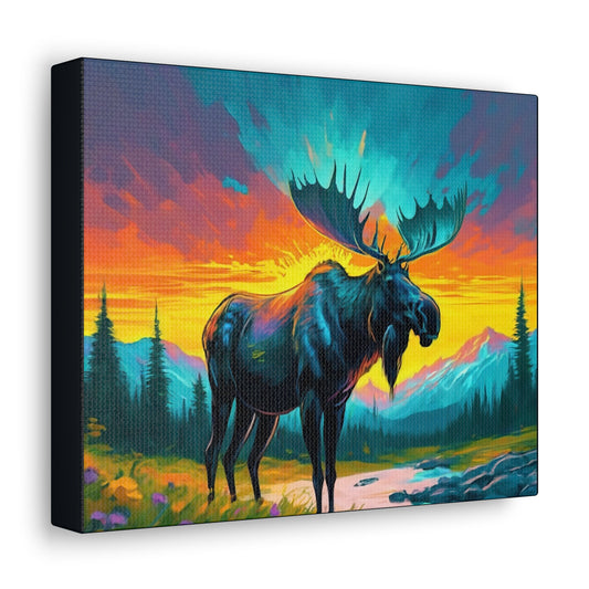 Moose Art Canvas - Colorwink