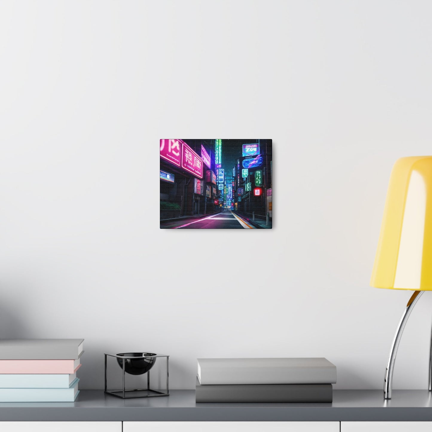 Neon Lights City Street Canvas - Colorwink