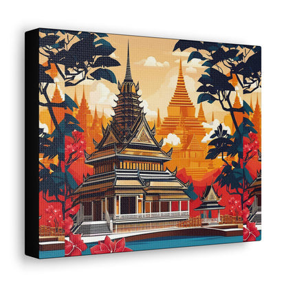 Old Siam Style Temple Art Canvas - Colorwink